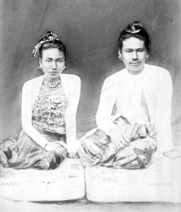 Photograph showing Thibaw (d. 1916), the last King of Burma 1878-85, and his wife and half-sister Supyalat [RCS Y3029D_1]